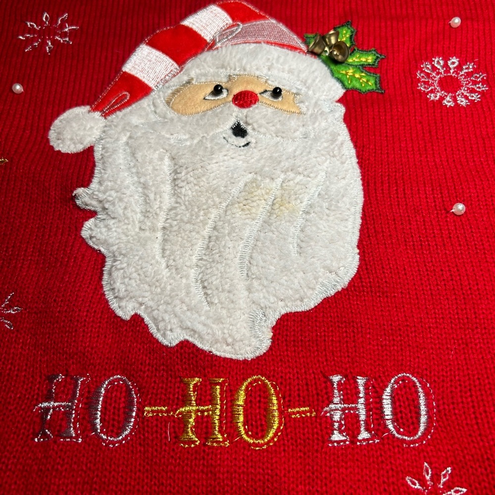 United States Sweaters Ho Ho Ho Santa Sweater Size Large 12-14 - Picture 2 of 6
